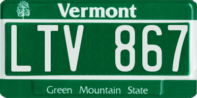 VT license plate LTV867