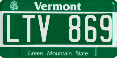VT license plate LTV869