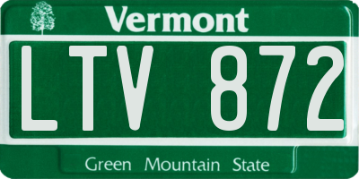 VT license plate LTV872