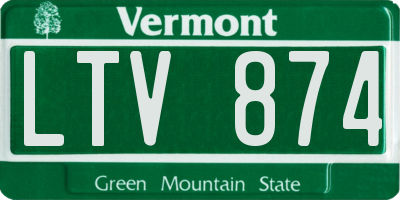 VT license plate LTV874