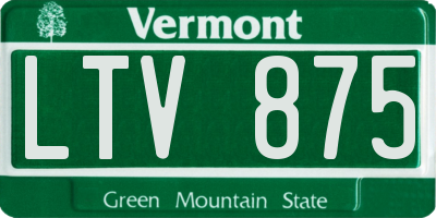VT license plate LTV875