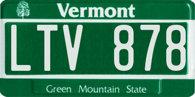 VT license plate LTV878