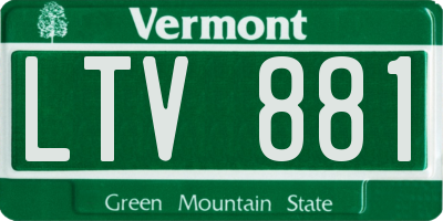 VT license plate LTV881