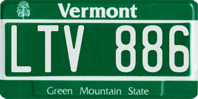 VT license plate LTV886