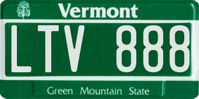 VT license plate LTV888