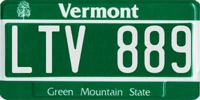 VT license plate LTV889