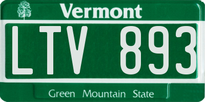VT license plate LTV893
