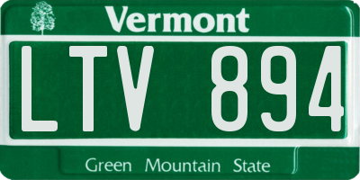 VT license plate LTV894