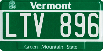 VT license plate LTV896