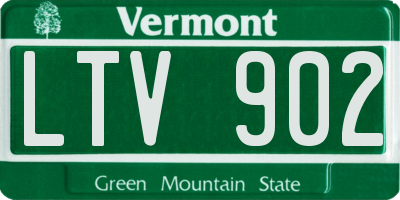 VT license plate LTV902