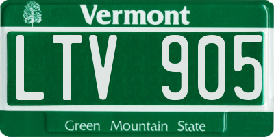 VT license plate LTV905