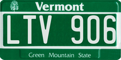 VT license plate LTV906