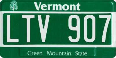 VT license plate LTV907