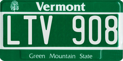 VT license plate LTV908