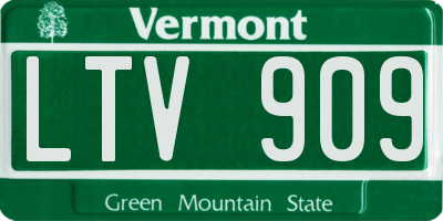 VT license plate LTV909