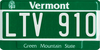 VT license plate LTV910