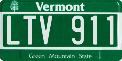 VT license plate LTV911