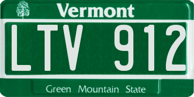 VT license plate LTV912