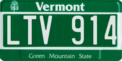 VT license plate LTV914