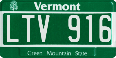 VT license plate LTV916