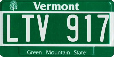 VT license plate LTV917