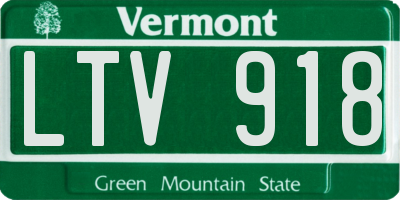 VT license plate LTV918
