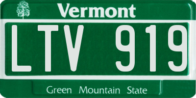VT license plate LTV919