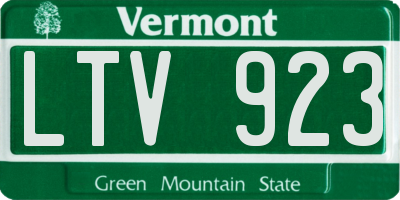 VT license plate LTV923