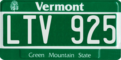 VT license plate LTV925
