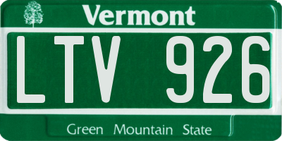 VT license plate LTV926