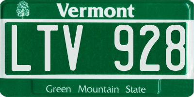 VT license plate LTV928