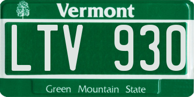 VT license plate LTV930