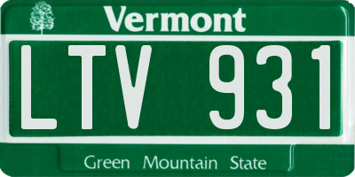 VT license plate LTV931