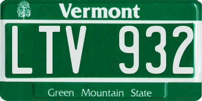 VT license plate LTV932