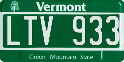 VT license plate LTV933