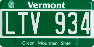 VT license plate LTV934