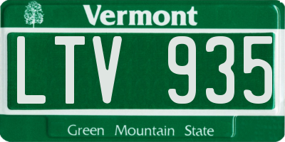 VT license plate LTV935