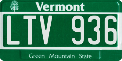 VT license plate LTV936