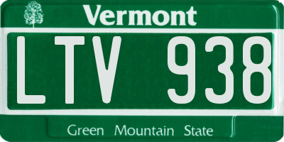 VT license plate LTV938