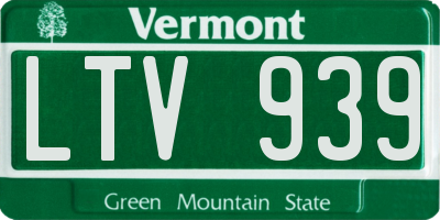 VT license plate LTV939