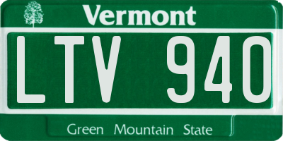 VT license plate LTV940