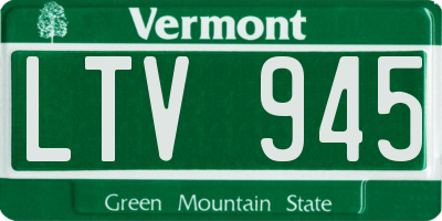 VT license plate LTV945