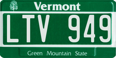 VT license plate LTV949
