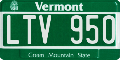 VT license plate LTV950