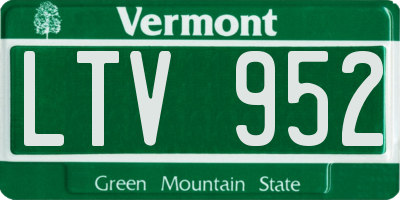 VT license plate LTV952