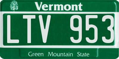 VT license plate LTV953