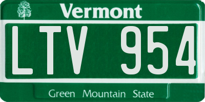 VT license plate LTV954