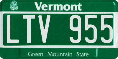 VT license plate LTV955