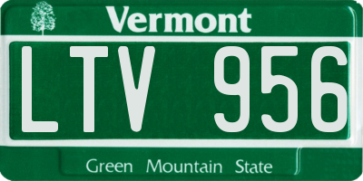 VT license plate LTV956