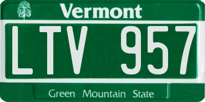 VT license plate LTV957